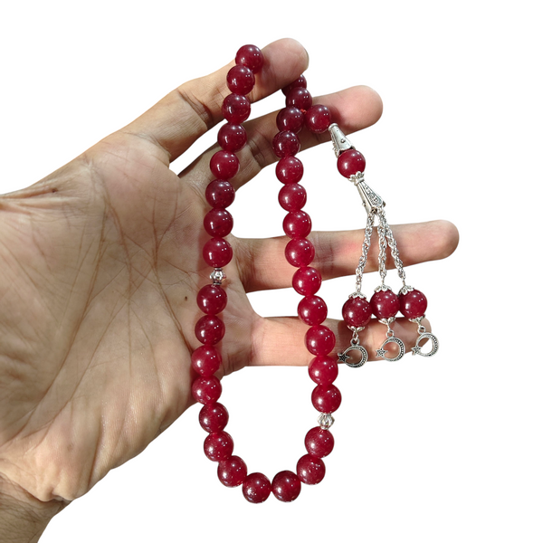 Anari Yaqoot Round Stone Tasbeeh 33 Beads 10mm Size